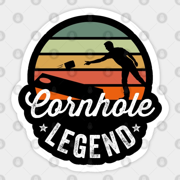 Cornhole Shirt Funny Bean Bag Toss Shirts Cornhole Legend Sticker by Happy Lime